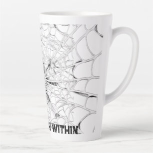 Café Latte Taza motivacional web surrealista de león en blanc