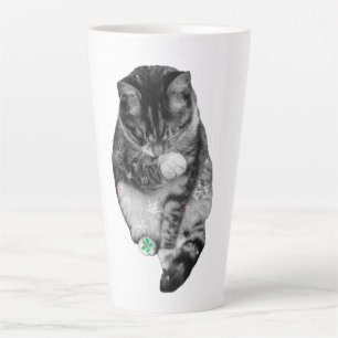 Café Latte Taza navideña de pata escarchada
