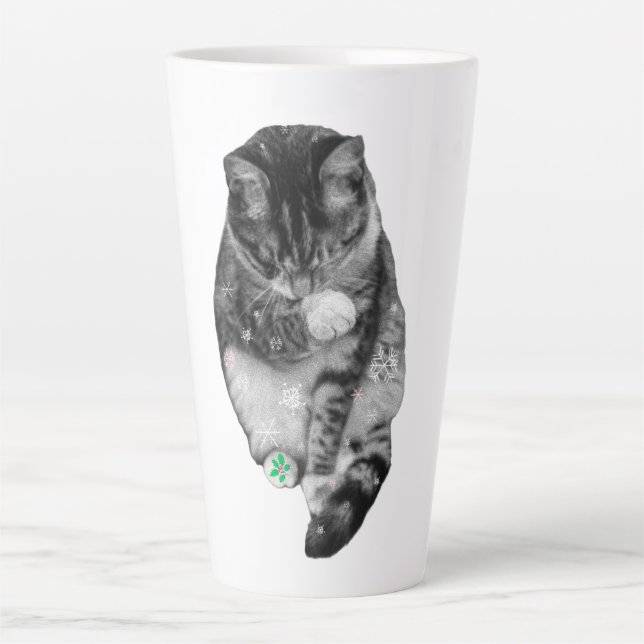 Café Latte Taza navideña de pata escarchada (Anverso)
