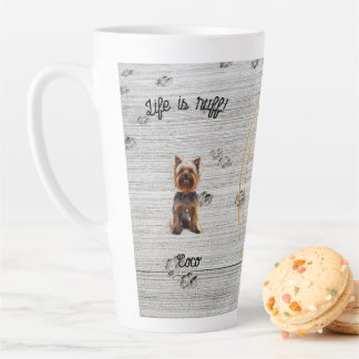Café Latte Taza personalizable para amantes de los perros, re