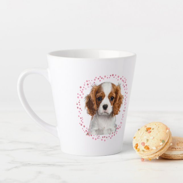 Café Latte Taza personalizada de cavalier rosa pastel Foto (In situ)