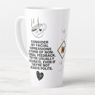 Café Latte Taza sarcástica con cita divertida para amantes de