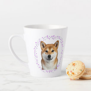 Café Latte Taza Shiba Inu – Regalo personalizado de lavanda p