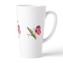 Taza vibrante de mariposa en acuarela tardía