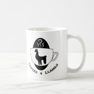 Café Lattes y taza del logotipo de las llamas