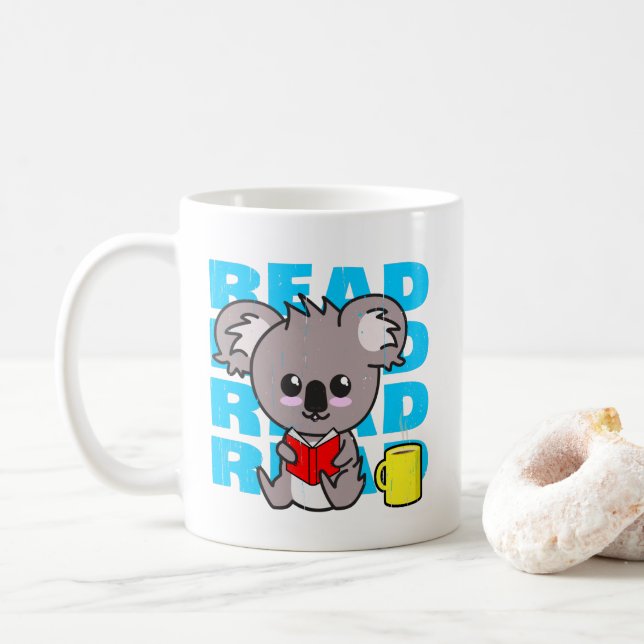 Café Leer: El libro de lectura cute Koala y la taza de  (Con donut)