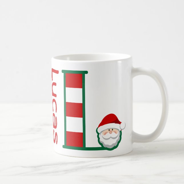Café Letra personalizada taza L de la taza del navidad (Derecha)