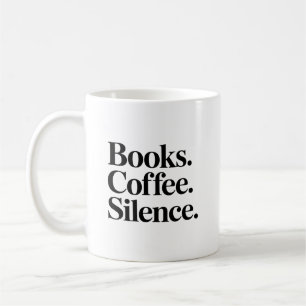Café Libros. Café. Silencio. Taza para amantes de los l