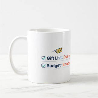 Café Lista de Regalos Hecha Presupuesto Intacto Taza Pl
