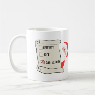 Café Lista de Santa, Santa Mug, taza de Navidades, taza