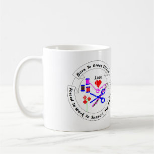 Café Llevado cruzar la taza de la puntada