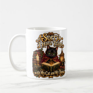 Café Lo siento, tengo planes Taza de Gatos y Libros de