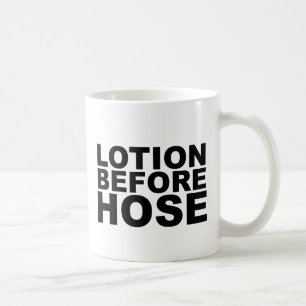 Café LOCION ANTES DE MANGUERA camiseta loca taza alfomb