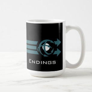 Café Logotipo de las conclusiones y taza alternos de la
