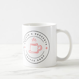 Café Logotipo de taza de dulces y postres