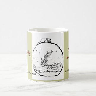 Café Los papeles del Catnip:  Feliz taza de Snowglobe