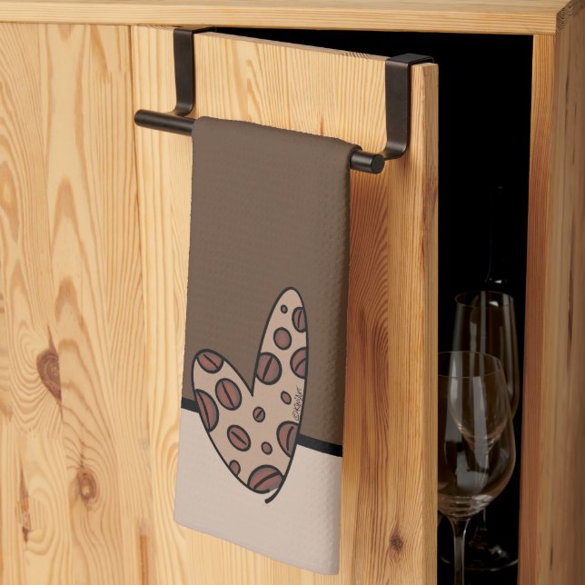 Café Lover Caffeinated Heart Kitchen Toalla (Pliegue de tercios)