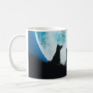 Café Luna del lobo de la taza