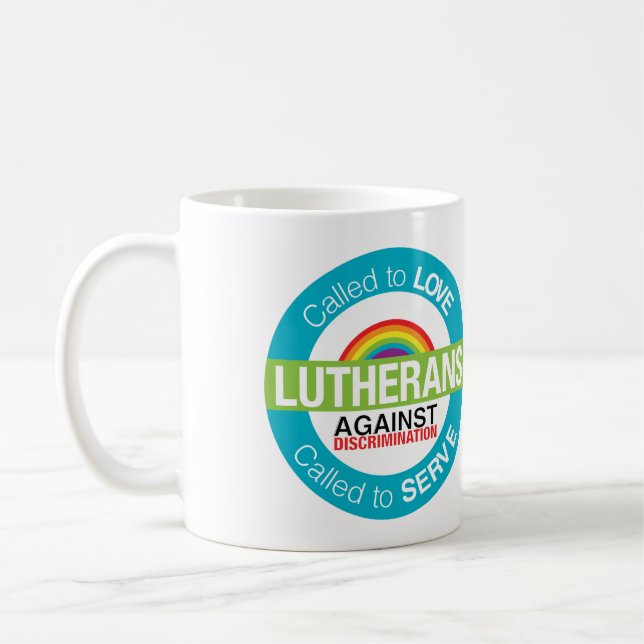 Café "Lutherans contra taza de la discriminación" (Izquierda)