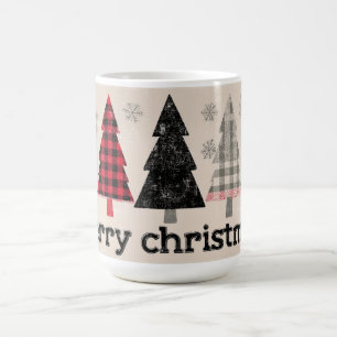 Café 🎄 ¡Magia de Taza Navideña de Cuadros Acogedores!