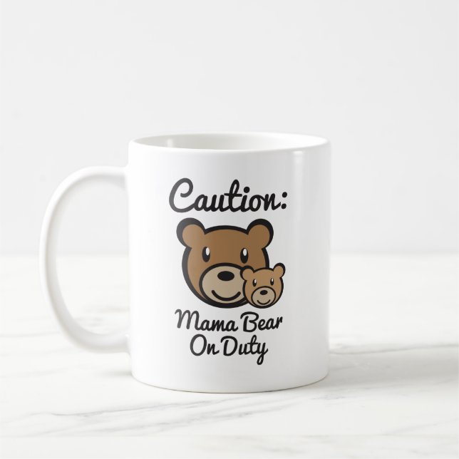 Café Mamá Bear - ennegrezca la taza combinada de 11 (Izquierda)