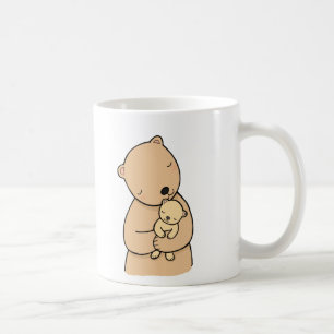 Café Mamá Bear y taza linda del animal del arbolado de