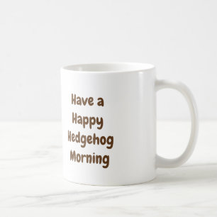 Café Mañana del erizo con una taza de café,