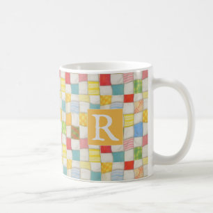 Café Manta de Retazos LOCA Taza Blanca + Texto / Dorado