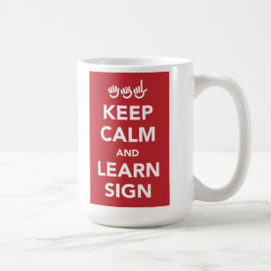 Café Mantenga tranquilo y aprenda la taza de la muestra