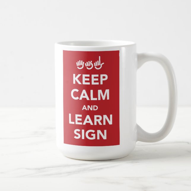 Café Mantenga tranquilo y aprenda la taza de la muestra (Derecha)