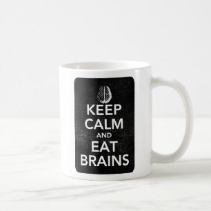 Café Mantenga tranquilo y coma la taza de los cerebros