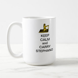Café Mantenga tranquilo y lleve la taza de Stephano