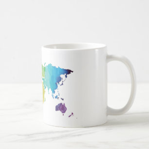Café Mapa del mundo de la acuarela - taza