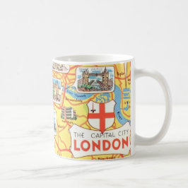 Café Mapa divertido de la taza inglesa de Londres