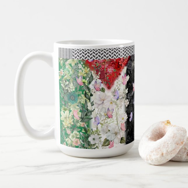 Café Mapa floral de la taza palestina más silenciosa (Con donut)