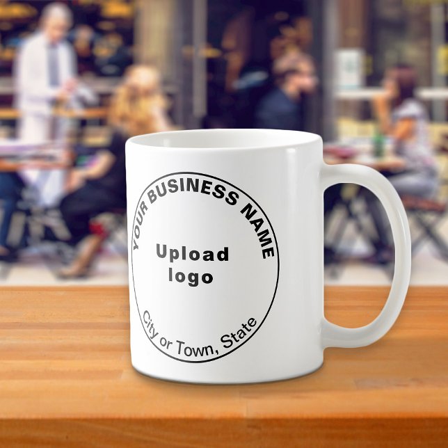 Café Marca comercial de formas redondeadas en la taza (Round business brand on mug)