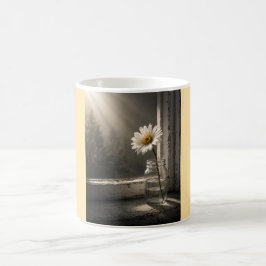Café Margarita Iluminada por el Sol en Taza de Tarro