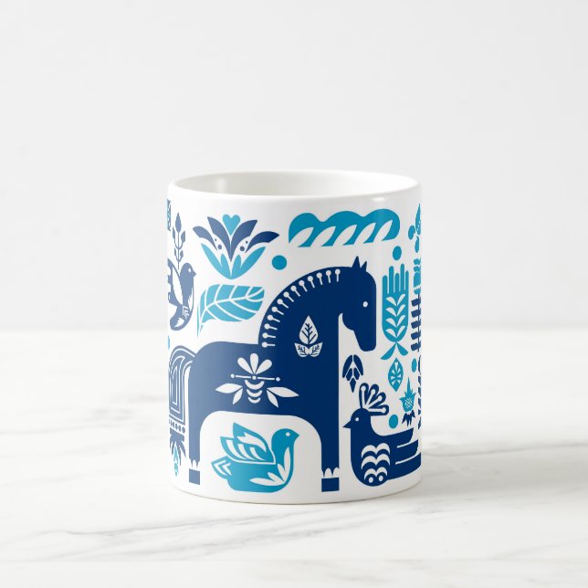 Café Marina sueca y taza de Dala azul (Centro)