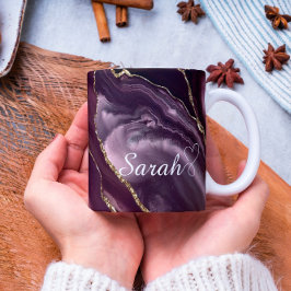 Café Maroon personalizado de lujo y taza de mármol de o