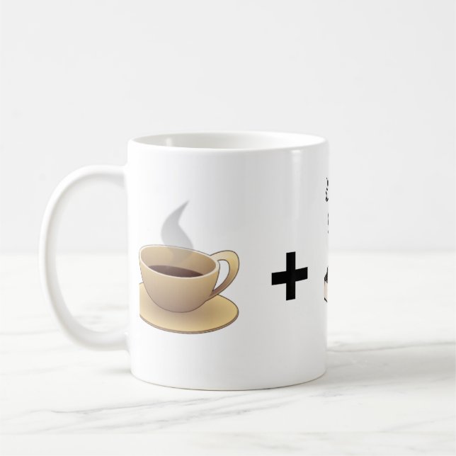 Café más la taza feliz del hombre de los iguales (Izquierda)