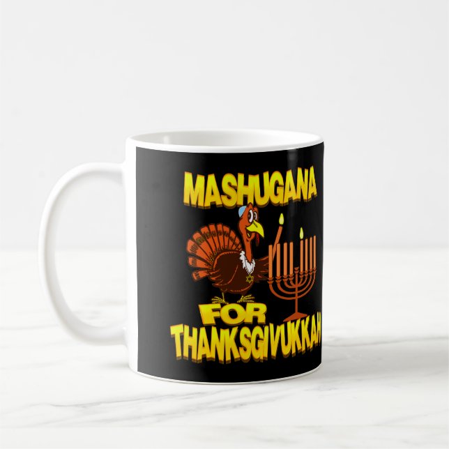 Café Mashugana para la taza de Thanksgivukkah Turquía (Izquierda)