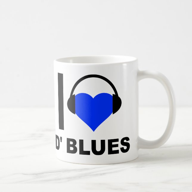Café Me encanta la taza divertida de D'Blues (Derecha)