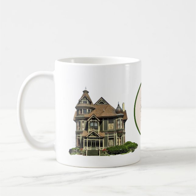 Café "Me encantan las casas victorianas" Diseño de taza (Izquierda)