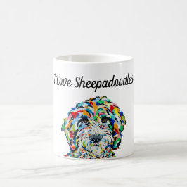 Café Me encantan los Sheepadoodles de 11 oz. Taza