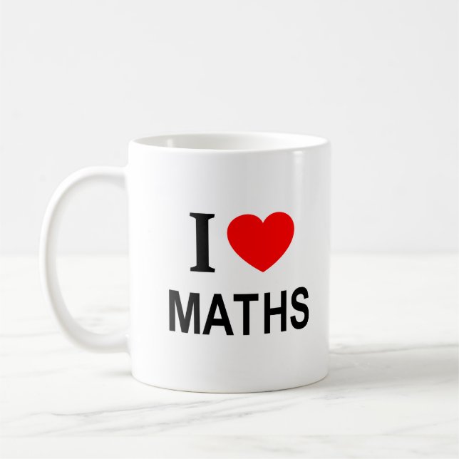 Café Me ❤️ MATEMÁTICAS Me encanta MATEMÁTICAS TAZA DE C (Izquierda)