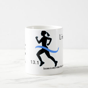 Café Media taza del maratón de las mujeres con Blue