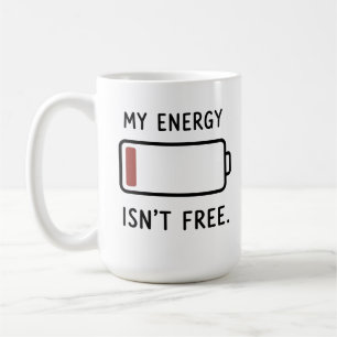 Café Medidor de energía para introvertidos Taza para pe