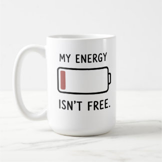 Café Medidor de energía para introvertidos Taza para pe