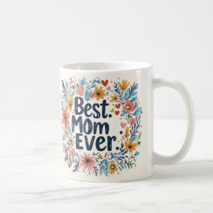 Café Mejor mamá ever floral Día de la Madre taza de caf