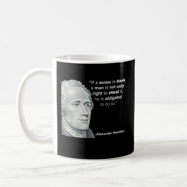 Café Meme húmedo de Alexander Hamilton - taza (Izquierda)